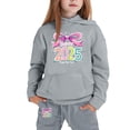 thumbnail image 1 of SNKSDGM Girls Baby Girl Outfits 6-9 Months Winter Girls Spring Outfits Size 10-12 2025 New Year Printing Children's Middle and Large Children's Long Sleeved Letter Print Hooded Top Sweater Pants Set, 1 of 3