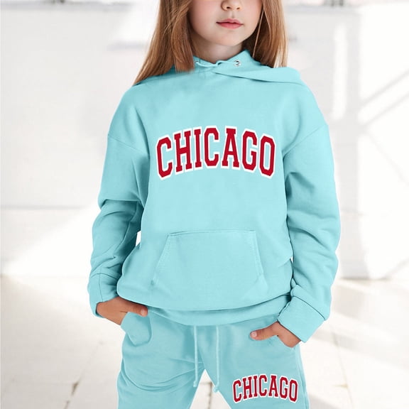 SNKSDGM Girls Baby Girl Outfits Summer Girls Summer Outfits Size 12 Plus Children Kids Boys and Girls Long Sleeve Letter Printed Lightweight Hoodie Sweatshirts and Long Pants Set Outfit