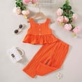 thumbnail image 1 of SNKSDGM Girls Birthday Girl Outfit 3 Year Old Easter Outfit Toddler Girl 3T Summer European Style Sleeveless Tank Top & Soft Pants Two Piece Set Solid Color Casual Outfit 9-12 Months, 1 of 5