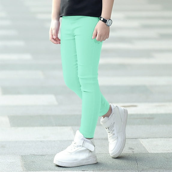 SNKSDGM Girls Cargo Pants School Kids Girls Stretch Pencil Skinny Pants Elastic Waist Trouser Bottoms 5-6 Years
