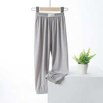 SNKSDGM Girls Cargo Pants Size 14-16 Black Girls Ice Silk Pantspants Elastic High Waisted Casual Trousers for Kids Summer Flowy Stretchy Pants 6-7 Years