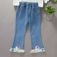 thumbnail image 1 of SNKSDGM Girls Cargo Pants Size 14-16 Green Girls Jeans Spring and Autumn 2025 New Children'sElastic Flared Pants Little Girls Casual Pants 100/L, 1 of 8