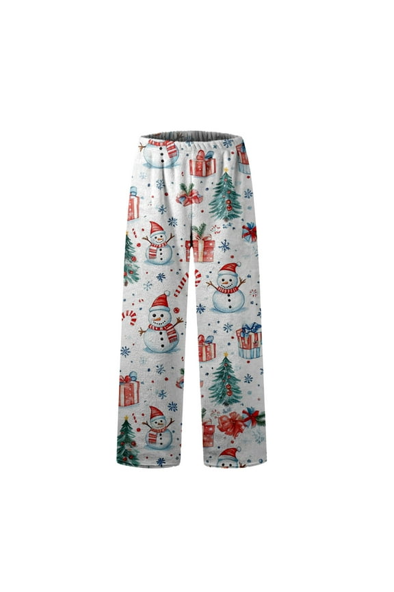 Girls Cargo Pants Size 14-16 Jeans Kids Autumn Winter Christmas Cute Cartoon Print Flannel Casual Home Long Pants Pajamas 8-9 Years