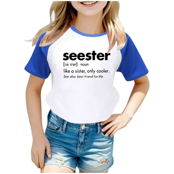 SNKSDGM Girls Cute Tops for Girls 10-12 Not Cropped Girls Shirts Size 8 Summer Fashion Children Kids Boys Girls Summer Short Sleeve Letter Printed Shirt Blouse Top Casual Tunic Clothes 9-10 Years