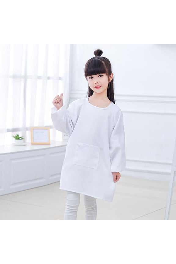 Girls Cute Tops for Girls 10-12 Trendy Birthday Girl Shirt 3 Kid Art Smock Solid Color with Pocket for Children Printed Artist Painting S Smocks with Long Sleeve 8-12Years