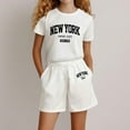 thumbnail image 1 of SNKSDGM Girls Easter Baby Girl Outfit Birthday Girl Outfit 1 Year Old Girls Fashion Letter Print Casual Loose Short Sleeve Suit Birthday Girl Outfit 9 Years Old 11-12 Years, 1 of 3