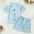 thumbnail image 1 of SNKSDGM Girls Easter Outfit Baby Girl 2T Baby Girl Spring Dress Toddler Boys Girls Short Sleeve Striped Tops T Shirt Shorts Casual Outfits Easter Outfit Girl 5-6 Years, 1 of 4