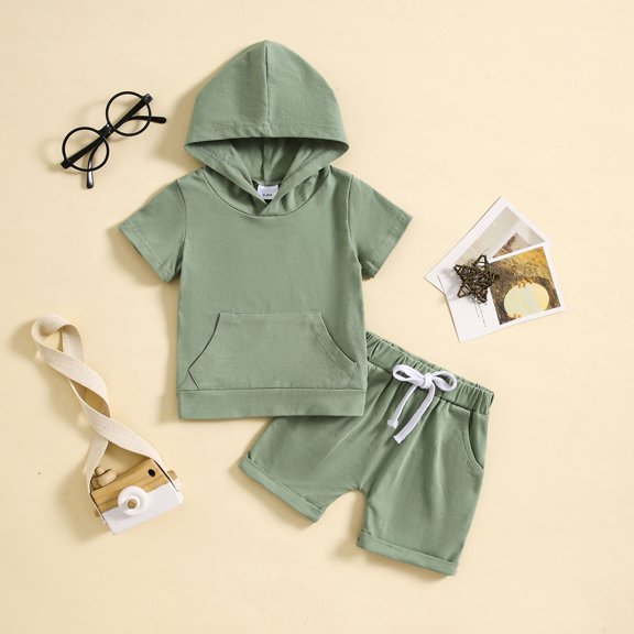 SNKSDGM Girls My First Easter Baby Girl Outfit Dress Baby Girl Outfits 9-12 Months Summer Toddler Boys Girls Short Sleeve Solid Hooded T Shirt Tops Shorts Outfits 6-12 Months