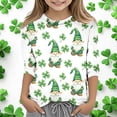thumbnail image 1 of SNKSDGM Girls Girls Cute Tops 10 Clothes for Girls 10-12 Years Kids St. Paddy's Day Printed 3/4 Quarter Sleeve T Shirt Tops Peplum Casual 8-9 Years, 1 of 4