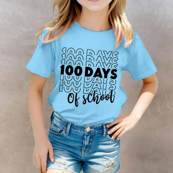 SNKSDGM Girls Girls Shirts Clothes for Girls 10-12 Trendy Spring Children's Printed Round Neck Short Sleeved T Shirt for Boys and Girls 4-5 Years