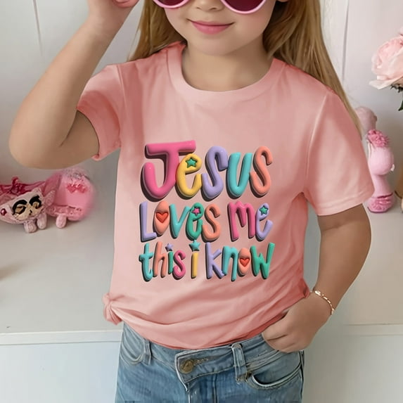 SNKSDGM Girls Girls Shirts Size 12-14 Trendy Cute Shirts for Girls 12-14 Graphic Tee Children's Casual Short Sleeved T Shirt Day Letter Print Round Neck T Shirt 120