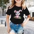 thumbnail image 1 of SNKSDGM Girls Girls Shirts Size 7/8 Summer Clothes for Teen Girls 2025 Easter Children's Cute Rabbit Easter Egg Casual T Shirt 8-9 Years, 1 of 3