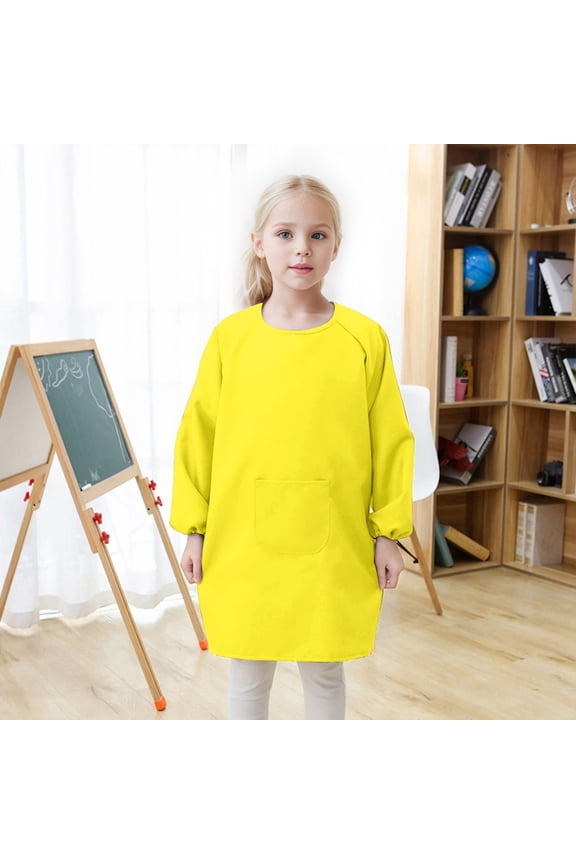 Girls Girls Shirts Size 8-9 Birthday Girl Shirt 5 Long Sleeve Kids Art Smock with Pocket for Children Artist Painting S Smocks with Long Sleeve 4-8 Years