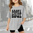 thumbnail image 1 of SNKSDGM Girls Girls Short Sleeve Tops Size 14-16 Girls Cute Tops Size 10-12 Set Children Kids Girls Short Sleeve T Shirts Kids Summer Oversized Tops Casual Crewneck Basic Tees 9-10 Years, 1 of 5