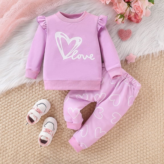 SNKSDGM Girls Girls Summer Outfits Baby Girl Easter Outfit 18 Months Girls Long Sleeve Color Block Sweatshirt & Sweatpants Toddler Fall Winter 2 Piece Outfit 12-18 Months