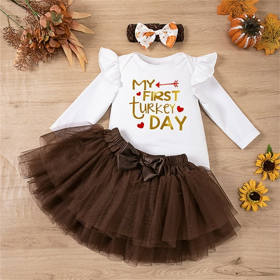 SNKSDGM Girls Girls Summer Outfits Size 7/8 Birthday Girl Outfit 6 Years Old Baby Girl Thanksgiving Outfit Bodysuit+Tutu Skirt+Headband Clothes Set 9-12 Months