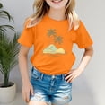 thumbnail image 1 of SNKSDGM Girls Girls White T Shirt 4T Summer Clothes for Teen Girls Shorts Boys Girls' Island Print Casual T Shirt Fashion Kids' Comfort Fit Top for Beach & Daily Wear 8-9 Years, 1 of 3