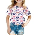 thumbnail image 1 of SNKSDGM Girls Girls White T Shirt Clothes for Girls 10-12 Kids Erfly Print Short Sleeve T Shirt Tops Casual 8-9 Years, 1 of 3