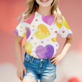 thumbnail image 1 of SNKSDGM Girls Girls White T Shirt Pack 10-12 Girls Shirts Size 10-12 Trendy Children's Valentine's Day Fashion Printed Short Sleeved Top 4-5 Years, 1 of 3