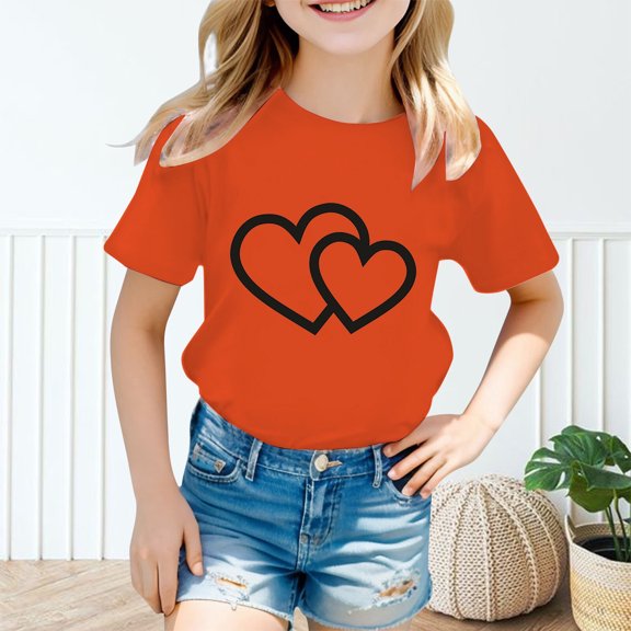 SNKSDGM Girls Girls White T Shirts Size 10-12 to Wear with Skirt Girls Shirts Size 7-8 Kid Girls Cute Graphic Round Neck Short Sleeve Tee Summer Casual T Shirt 7-8 Years