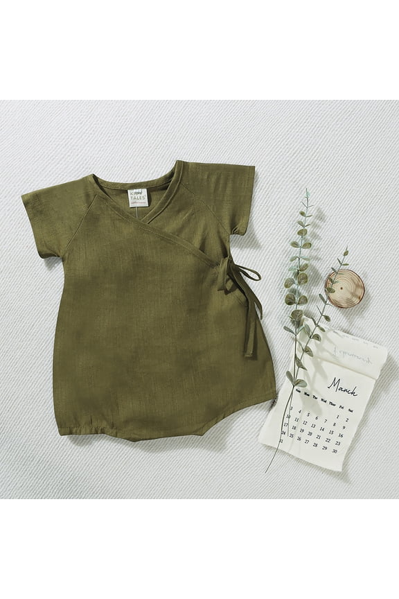 Baby Girl Romper Dress 12-18 Months Kimono Robe Linen Yarn Robe Baby Solid Romper Japanese Pajamas 18-24 Months