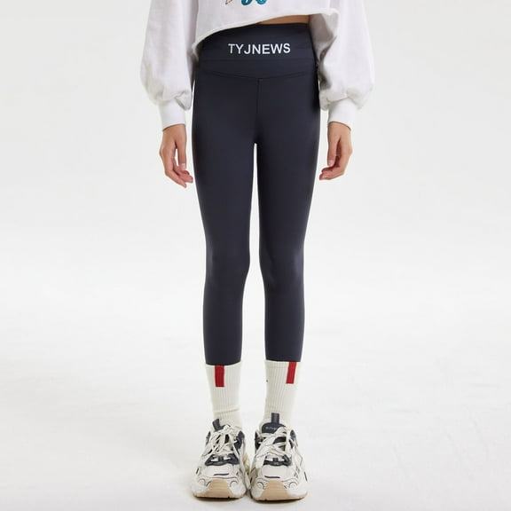 SNKSDGM Girls Pants Size 1012 Spring/Summer Kids Pure Color Letter Printing Pants Leggings High Waisted Slim Fit Pants Yoga Pants Out Wear 7-8 Years