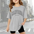 thumbnail image 1 of SNKSDGM Girls Shirts for Girls Size 8-9 White T Shirts for Kids Girls 10-12 Crop Top Long Sleeve Children Kids Girls Short Sleeve T Shirts Kids Summer Oversized Tops Casual Crewneck Basic Tees, 1 of 5