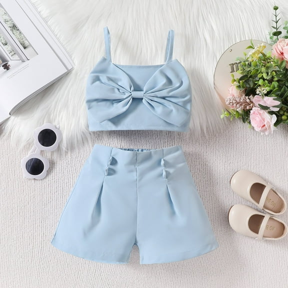 SNKSDGM Girls Spring Outfits for Girls 8-9 Skirts Baby Girl Outfits 12-18 Months Toddler Kids Baby Girls Strap Sleeveless T Shirt Tops Shorts 2Pcs Summer Outfits Clothes Set 4-5 Years