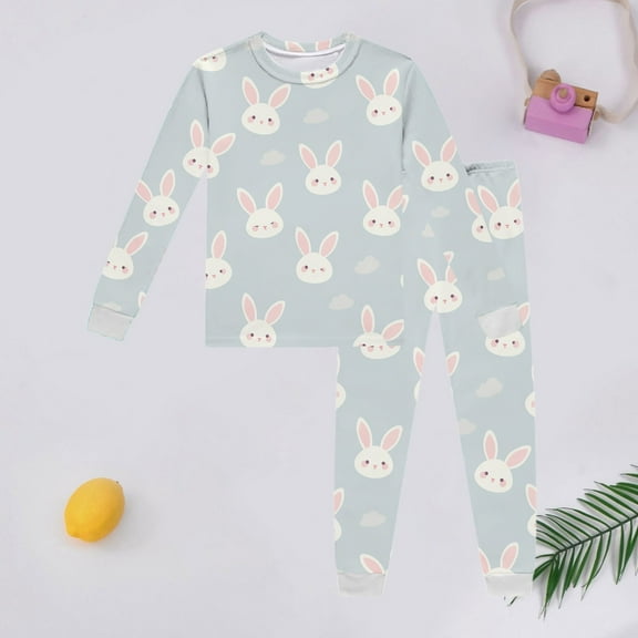 SNKSDGM Girls Spring Outfits for Girls 8-9 Skorts Birthday Girl Outfit 1 Year Old Dress Children's Long Sleeve Easter Printed Pajama Set with Top and Pants Loungewear Baby Girl Outfit 7-8