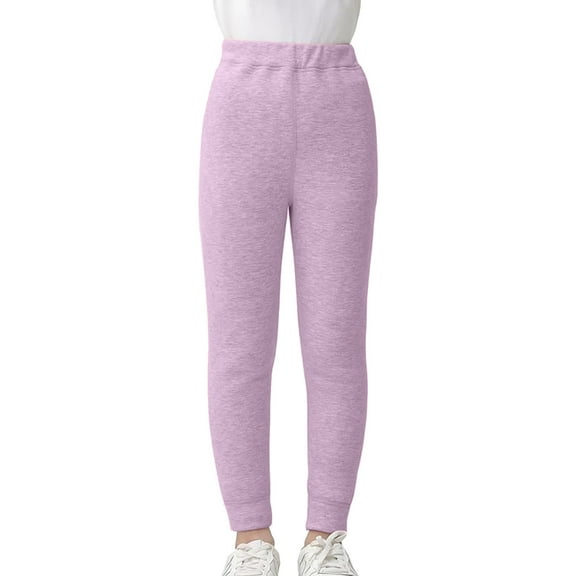 SNKSDGM Girls Sweatpants Kids Winter Leggings for Girls Boys Thick Velvet Warm Pants Lined Winter Leggings Tights 5-6 Years