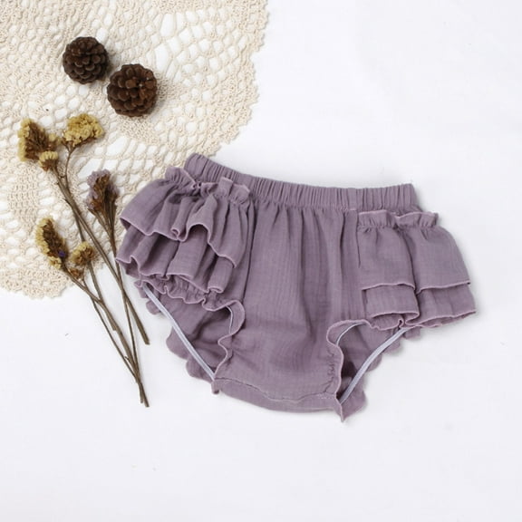 SNKSDGM Girls Sweatpants Size 6X Baby Girls Boys Solid Spring Summer Shorts Ruffle Pp Pants 12-24 Months