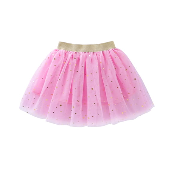 SNKSDGM Girls Tennis Skirts Size 12-14 Kids Tulle Tutu Skirt with Glitter Print Star Princess Party Skirt for Girls 1 10 Years 3-4 Years