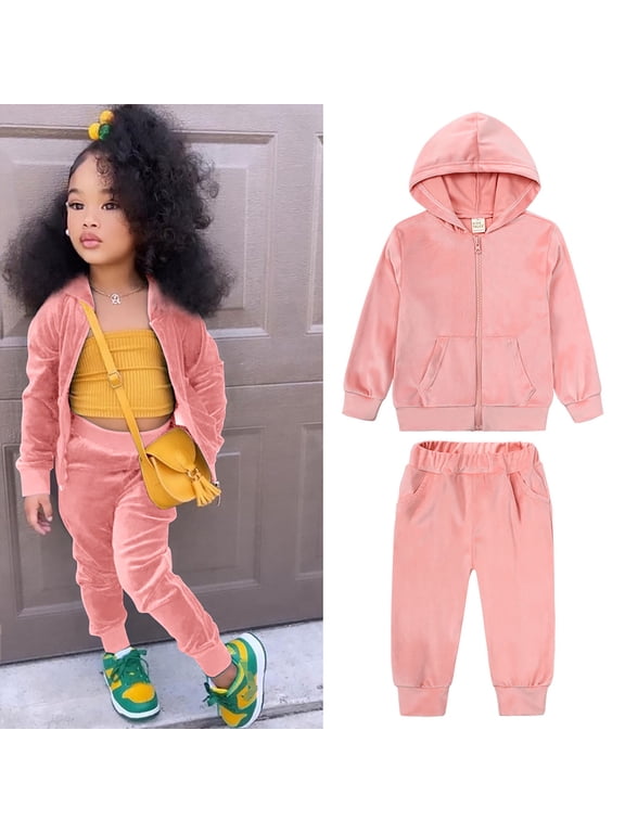 Girls Toddler Girl Easter Outfits 2T Toddler Kids Baby Boy Girl Clothes Unisex Solid Sweatsuit Long Sleeve Warm Pullover Hooded Tops Pants Set Fall Winter Pajamas Outfits