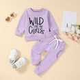 thumbnail image 1 of SNKSDGM Girls Toddler Outfits for Girls 5T Going Home Outfit Baby Girl Summer Toddler Boys Girls Long Sleeve Letter Prints T Shirt Pullover Tops Pants Outfits 6-12 Months, 1 of 4