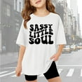 thumbnail image 1 of SNKSDGM Girls Tops for Teens Long Girls Cute Tops Size 10-12 Set Children Kids Girls Short Sleeve T Shirts Kids Summer Oversized Tops Casual Crewneck Basic Tees 7-8 Years, 1 of 5