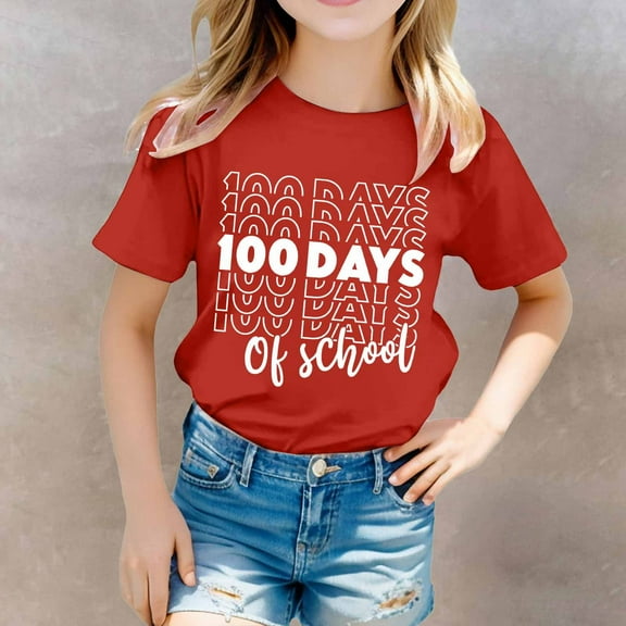 SNKSDGM Girls Tops for Teens Trendy under 10 Clothes for Girls 10-12 Trendy Spring Children's Printed Round Neck Short Sleeved T Shirt for Boys and Girls 12-13 Years