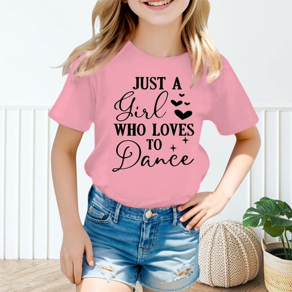 SNKSDGM Girls Teen T Shirts for Girls 14-16 Girls Cute Tops 10 Kid Girls Cute Graphic Round Neck Short Sleeve Tee Summer Casual T Shirt 3-4 Years
