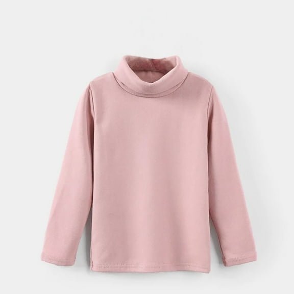 SNKSDGM Girls White Shirt Girls 14-16 Girls White T Shirt for Tie Dye Children's Turtleneck Base Shirt 2025 Autumn and Winter Cottonblend Men's and Women's Long Sleeved T Shirts with Warm Tops