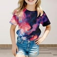 thumbnail image 1 of SNKSDGM Girls White Shirt Girls 6T White Shirt Kids 7-8 Shirt Girl's Short Sleeve Crew Neck Fancy T Shirt Top Teenager Girls 3D Print Glitter Tops for Carnival 8-9 Years, 1 of 3