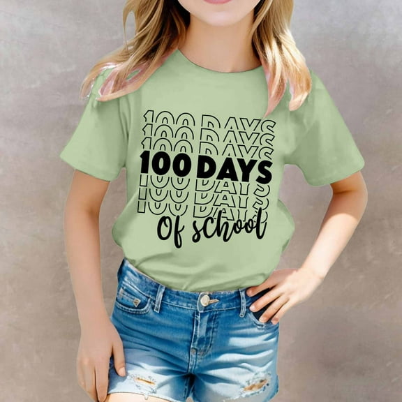 SNKSDGM Girls White Shirt Kids 10-12 Girls Clothes for Girls 10-12 Trendy Spring Children's Printed Round Neck Short Sleeved T Shirt for Boys and Girls 10-11 Years