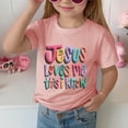 thumbnail image 1 of SNKSDGM Girls White Shirt Kids Tight Shirts for Girls 12-14 Graphic Tee Children's Casual Short Sleeved T Shirt Day Letter Print Round Neck T Shirt 130, 1 of 3
