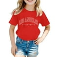 thumbnail image 1 of SNKSDGM Girls White T Shirts for Girls Size 8 Girls White T Shirts Size 10-12 to Wear with Skirt Shirts for Teen Kids Boys Girls Casual Crew Neck Short Sleeve Letter Tops 5-6 Years, 1 of 3