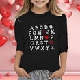 thumbnail image 1 of SNKSDGM Girls White T Shirts for Kids 6T Shirts for Girls 14-16 Cute Girls' Valentine's Day Print Fashion Functional Crew Neck 3/4 Quarter Sleeve Casual T Shirt Top 3-4 Years, 1 of 3