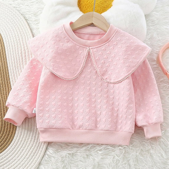 SNKSDGM Girls White T Shirts for Kids Pack Tie Dye Girls White T Shirts Size 10-12 Kids Toddler Baby Girls Long Sleeve T Shirt Top Blouse Solid Color Shirt 18-24 Months