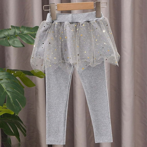 SNKSDGM Khaki Pants for Girls 10-12 Girls Leggings Toddler Pants Leggings for Girls School Tutu Kids Ruffle Skirt Pull On Warm Clothes 3 Years