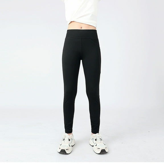 SNKSDGM Khaki Pants for Girls Baggy Girls Athletic Leggings Kids Dance Running Yoga Pants Workout Active Dance Tights with Pockets 5-6 Years