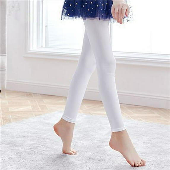 SNKSDGM Khaki Pants for Girls Size 9 Solid Color Dance Nine Leggings for Kids 7-8 Years