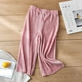 thumbnail image 1 of SNKSDGM Pants for Girls 10-12 Kids Girls Wide Leg Pants Lightweight Casual Elastic Waist Straight Leg Loose Trousers for Kids 2-3 Years, 1 of 4