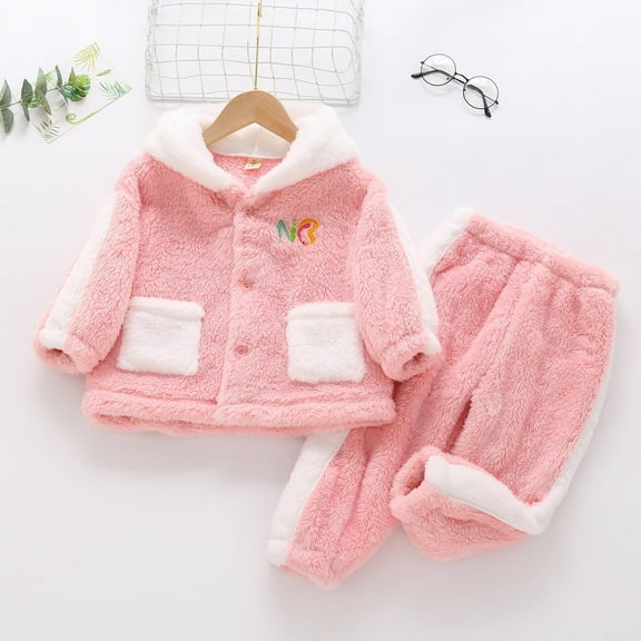 SNKSDGM Pjs for Girls Pajama for Girls Children'sPajamas Baby Facecloth Homewear Boys Girls Set 8-9 Years Girls Pajamas