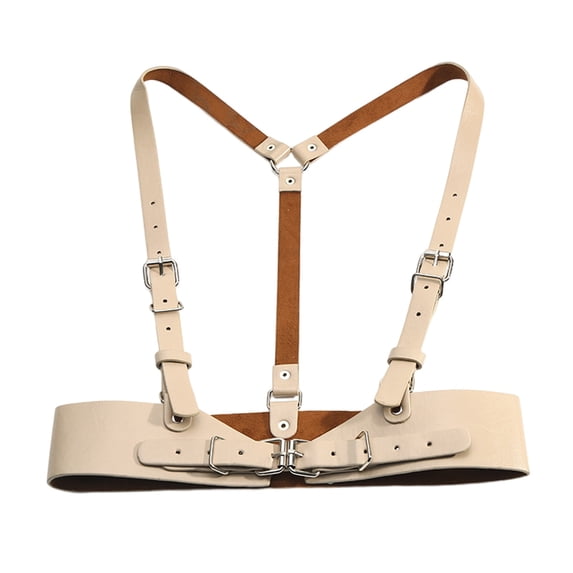 SNKSDGM Punk Y-Shape Harness Waistband, Buckle Leather Suspender Belt for Streetwear Suit Outfits